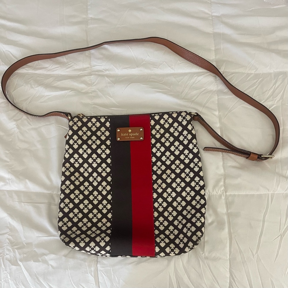 Kate Spade New York Black, Red & Brown Pattern Crossbody Bag

*comes with COA*